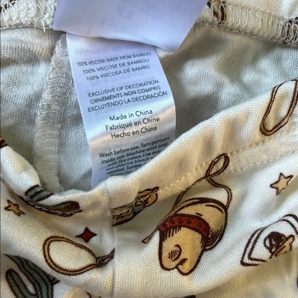 White and Tan Pajama Set